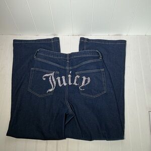 Juicy Couture Jeans 13/31 Lunita Blue Denim Flare Leg Rhinestone Butt Y2K EUC
